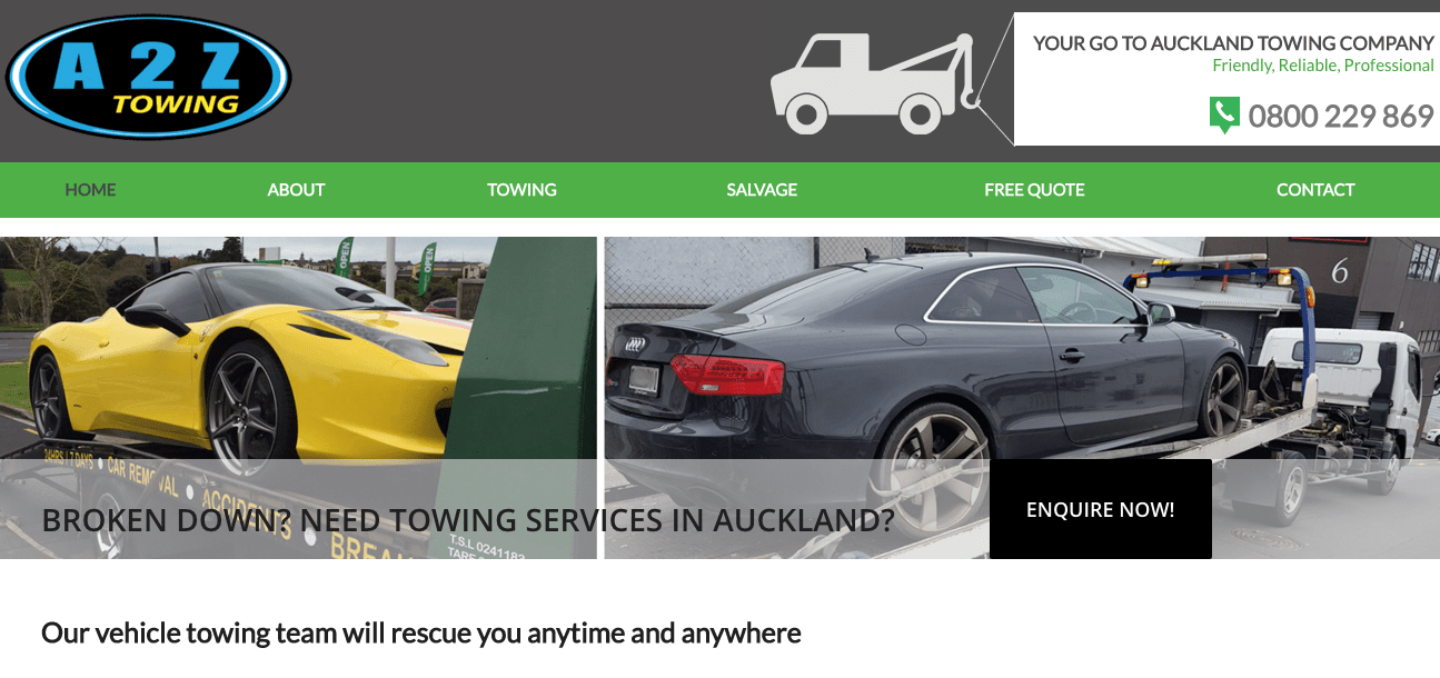 A2Z Towing's Homepage