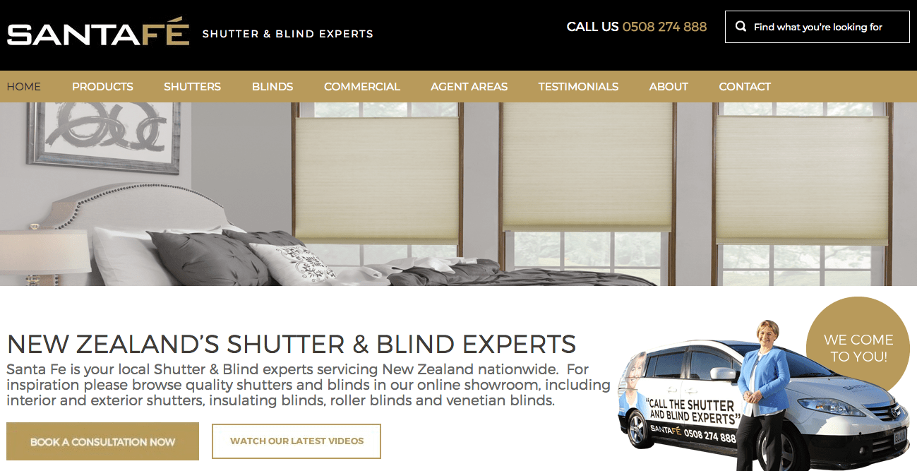 Sante Fe Shutters and Blinds' Homepage