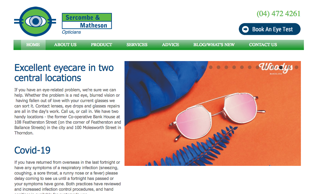 Sercombe & Matheson Opticians' Homepage