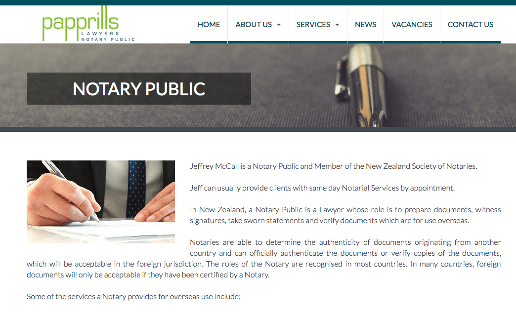 Papprills Lawyers & Notary Public's Homepage