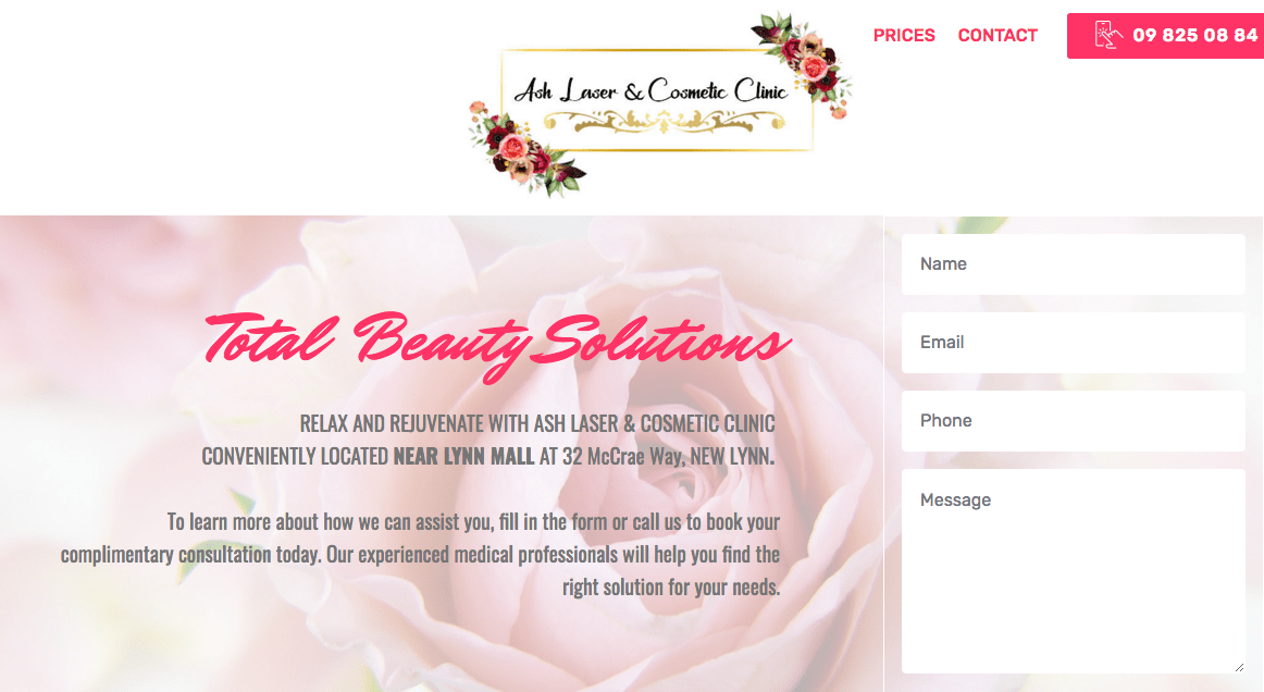 Ash Laser & Cosmetic Clinic's Homepage