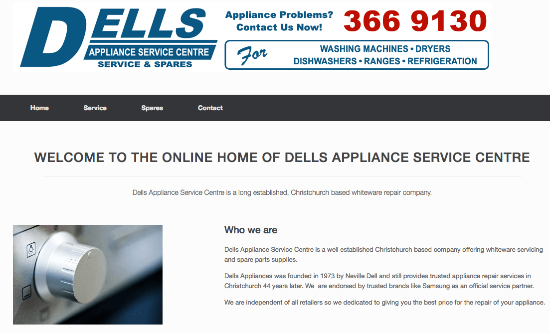 Dells Appliance Service Centre's Homepage