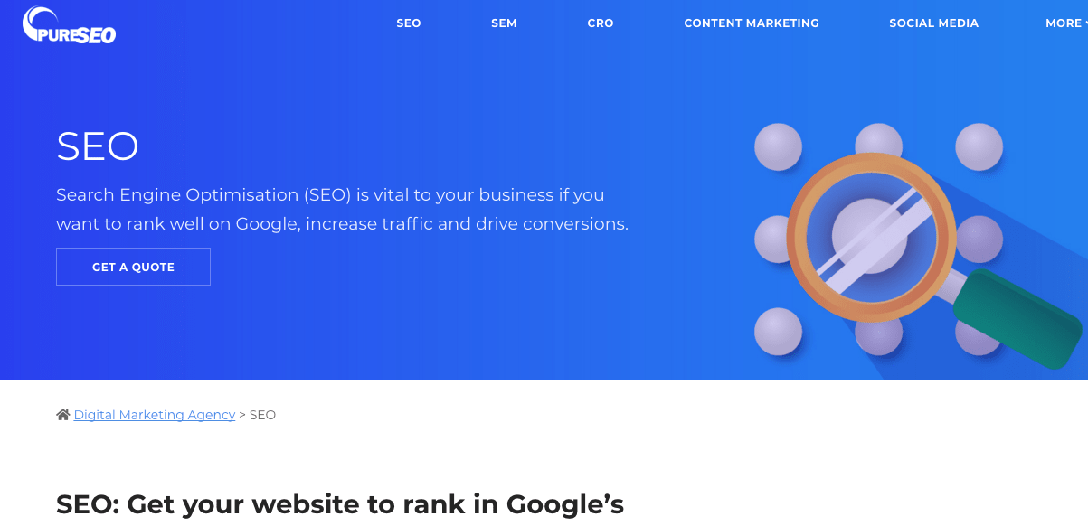 Pure SEO's Homepage