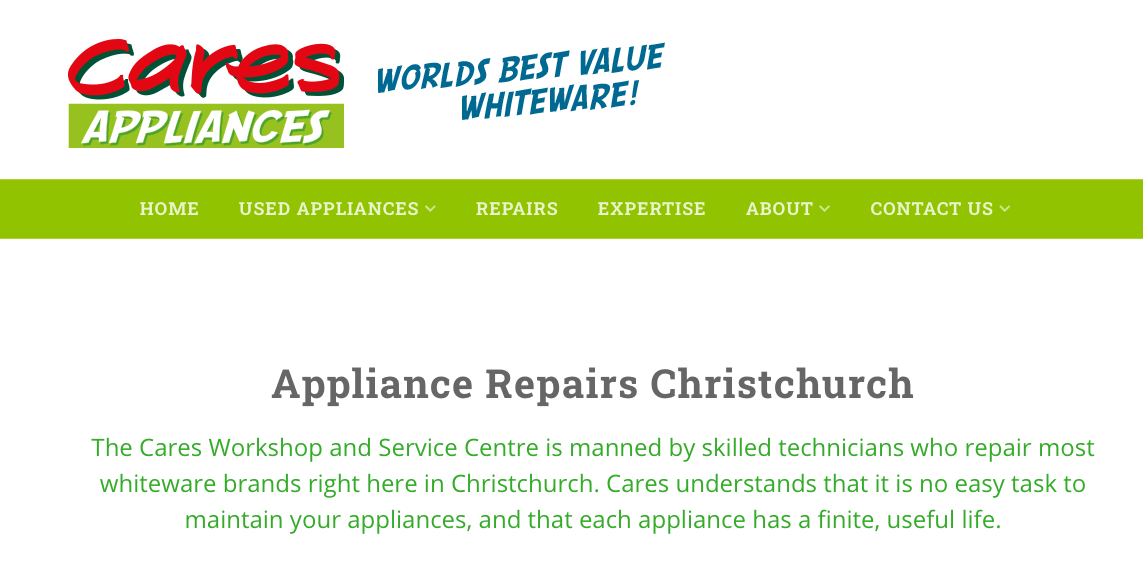 Cares Appliances' Homepage