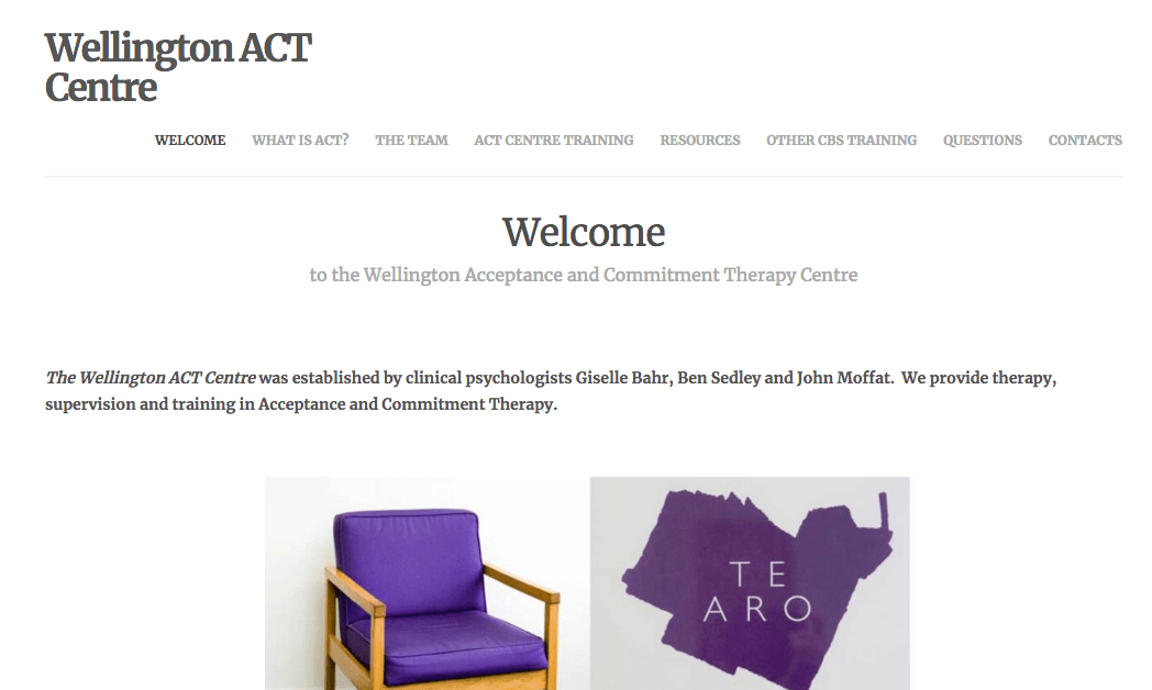 Wellington ACT Centre's Homepage