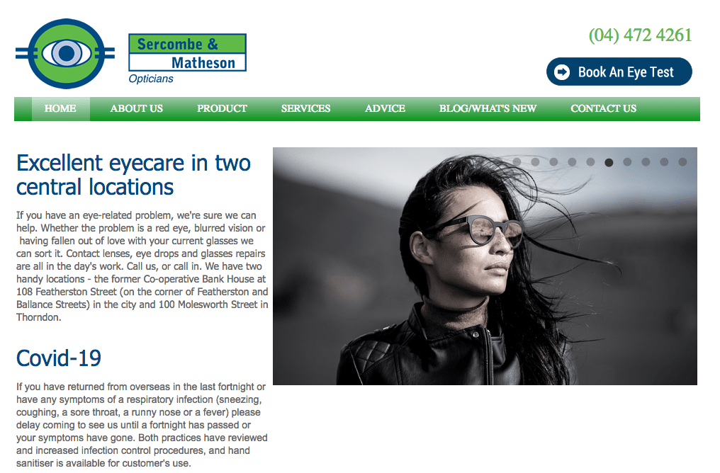 Sercombe and Matheson Opticians' Homepage