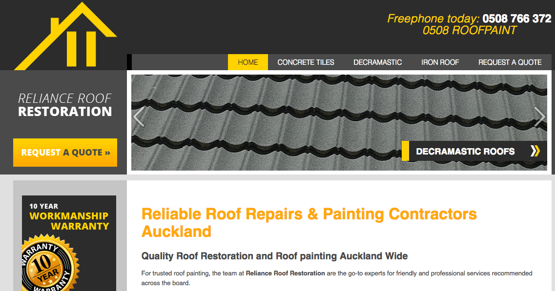 Reliance Roof Restoration's Homepage