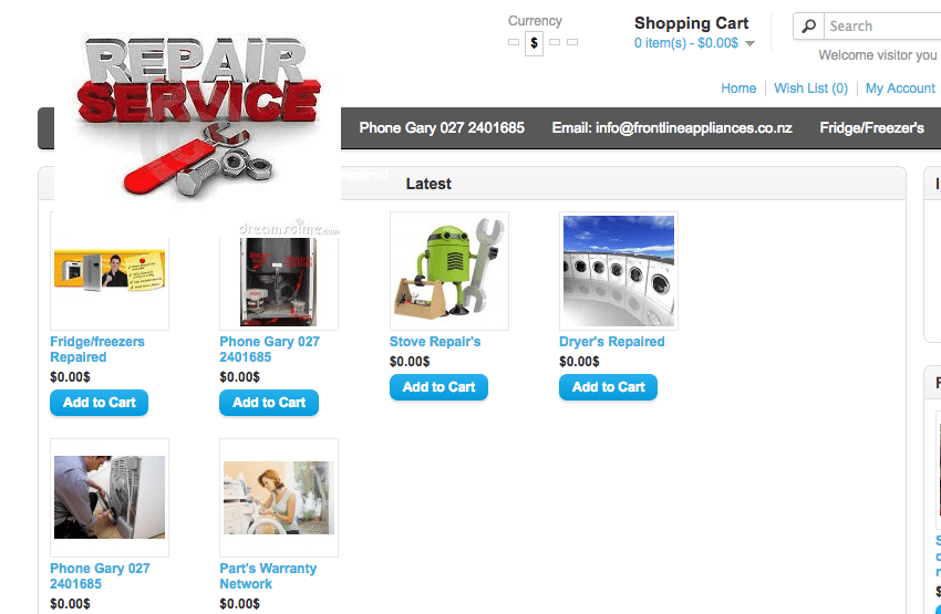 Frontline Appliances' Homepage