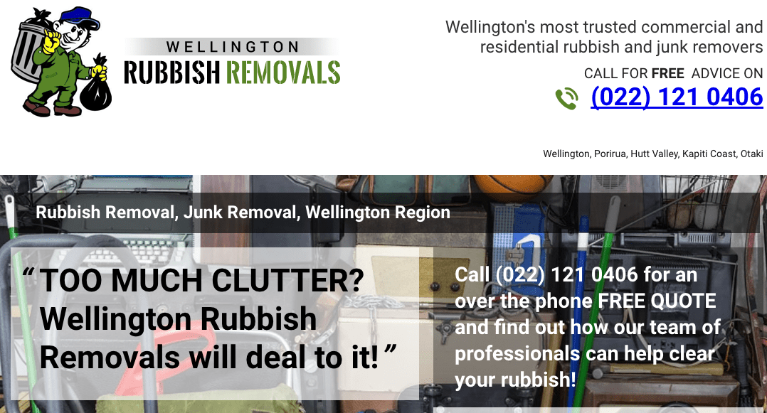 Wellington Rubbish Removals' Homepage