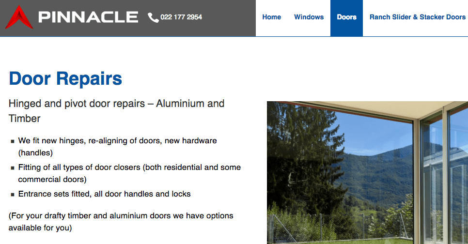 Pinnacle Window & Door Maintenance's Homepage