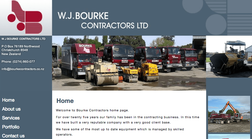 W.J. Bourke Contractors Ltd's Homepage