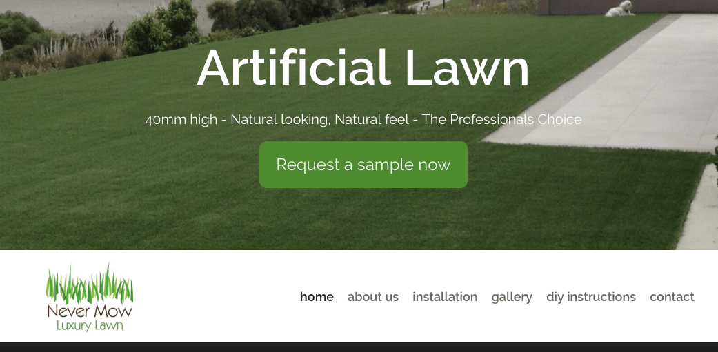 Never Mow Luxury Lawn's Homepage