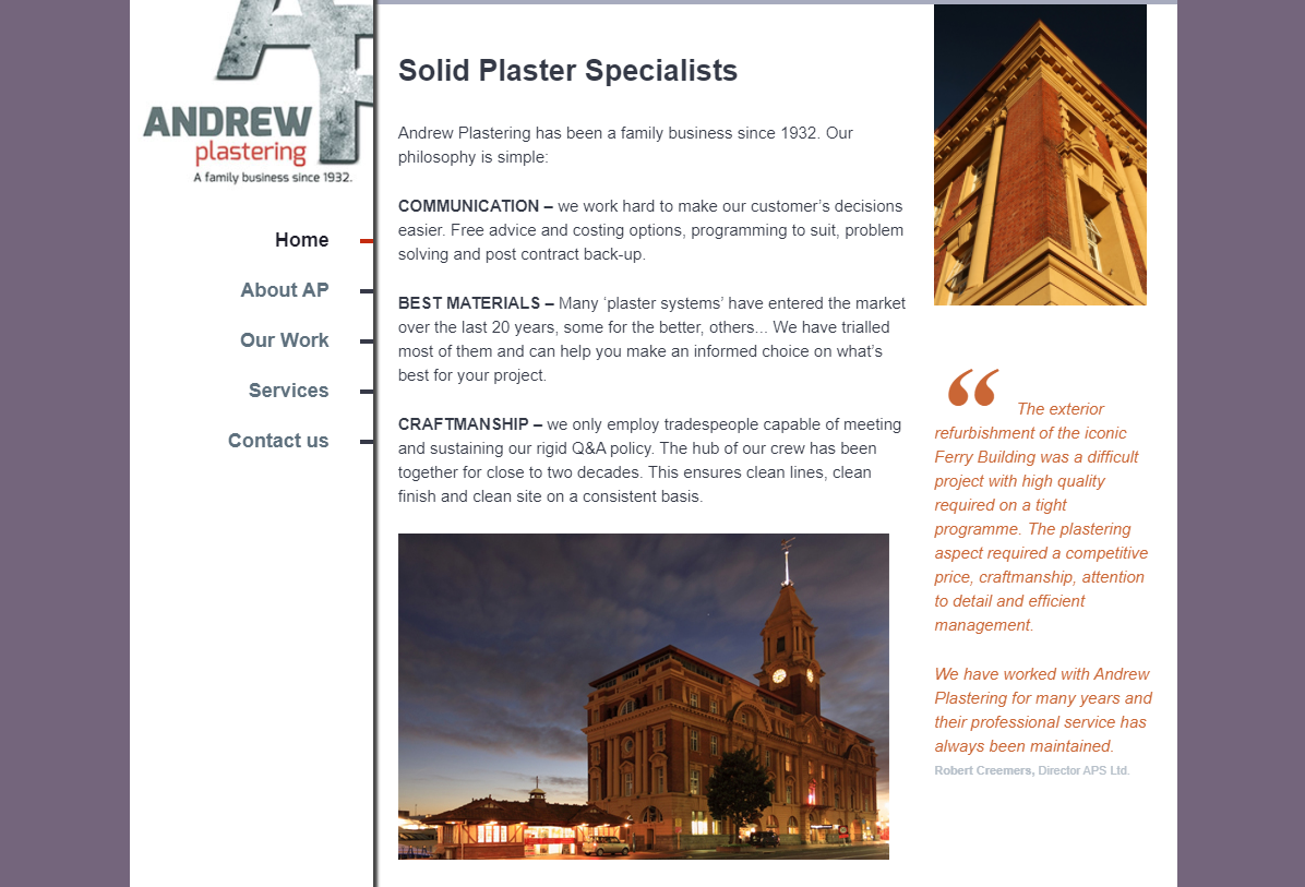 Andrew Plastering Homepage