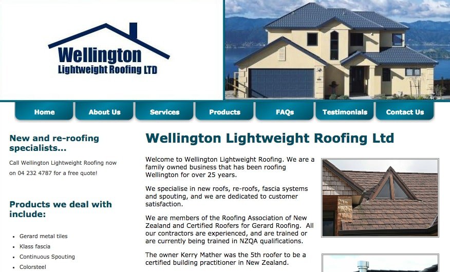 Wellington Lightweight Roofing Ltd's Homepage