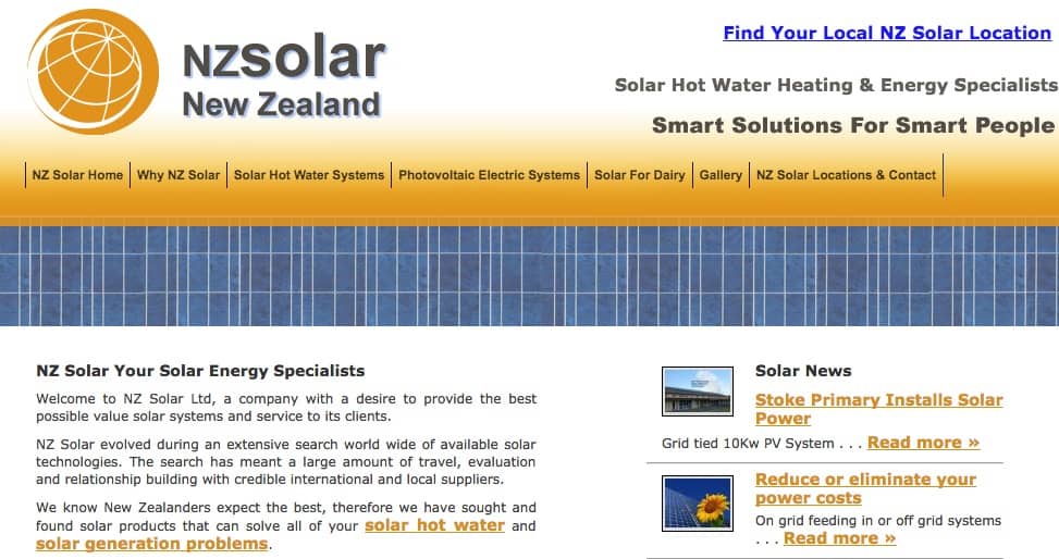NZ Solar Ltd's Homepage