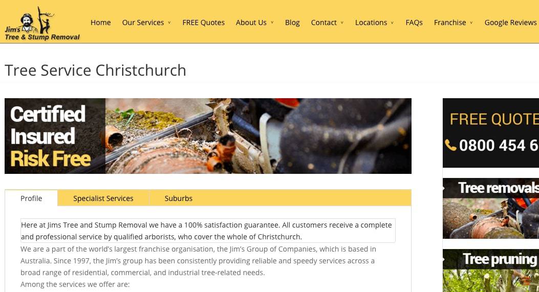 Jim’s Tree & Stump Removal's Homepage