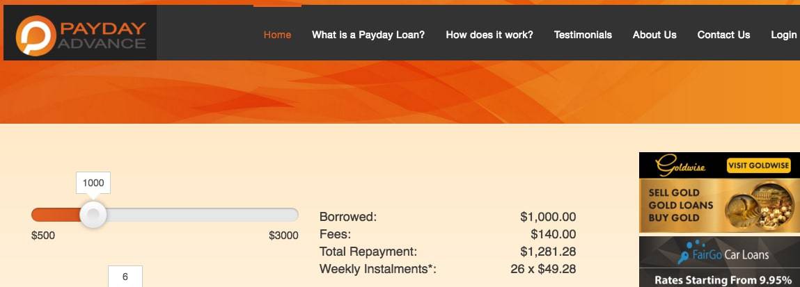 Payday Advance's Homepage