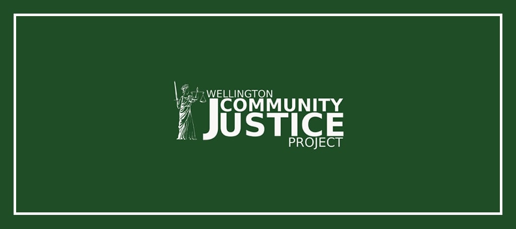 Wellington Community Justice Project's Banner