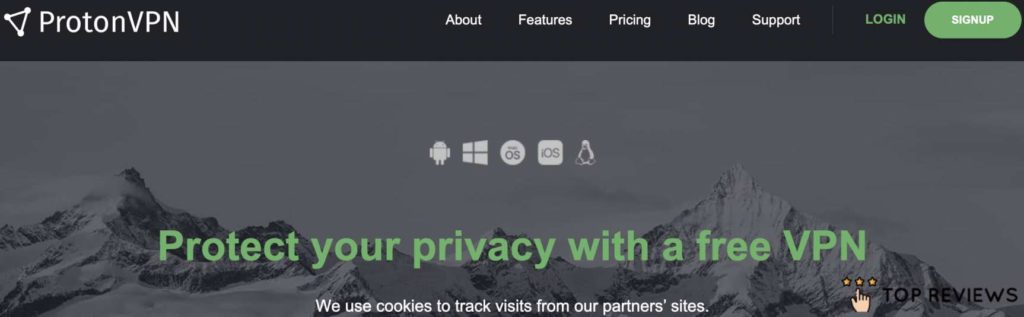 ProtonVPN's Homepage