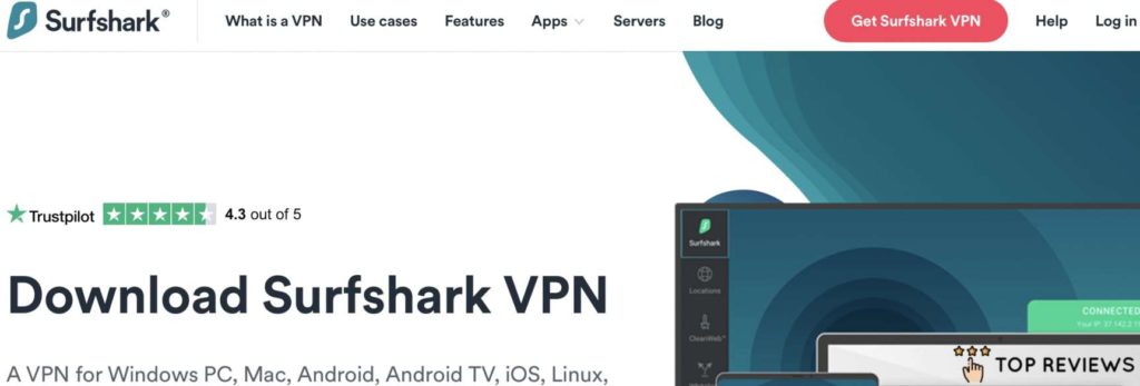 Surfshark's Homepage