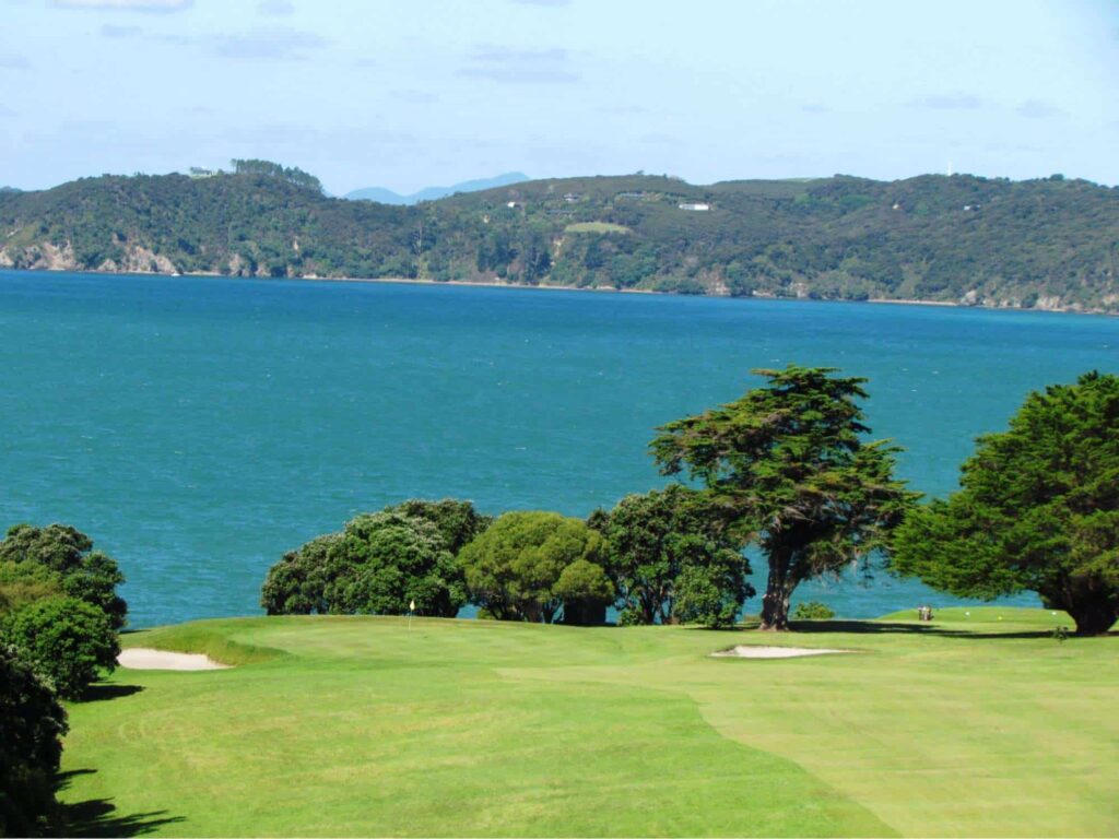 View the vistas of Bay of Islands in Waitangi Golf Club