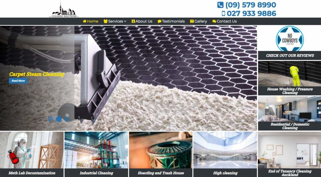 No1 Cleaning Solutions' Homepage