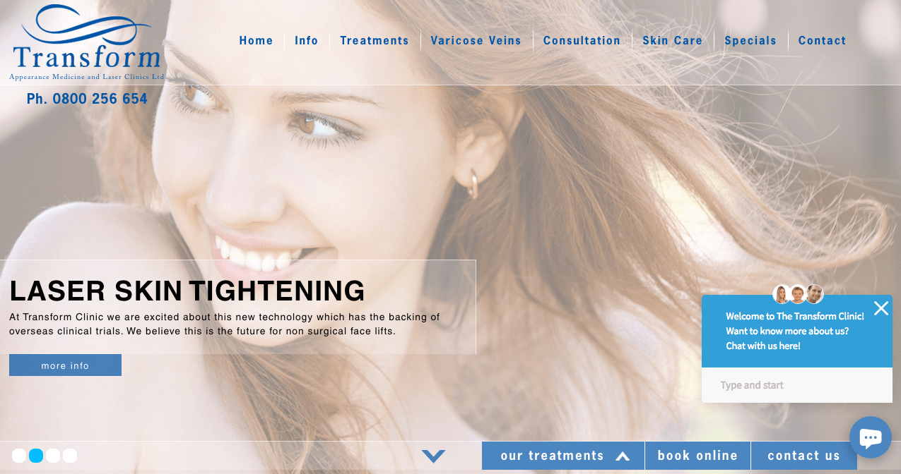 Transform Appearance Medicine and Laser Clinics Ltd's Homepage