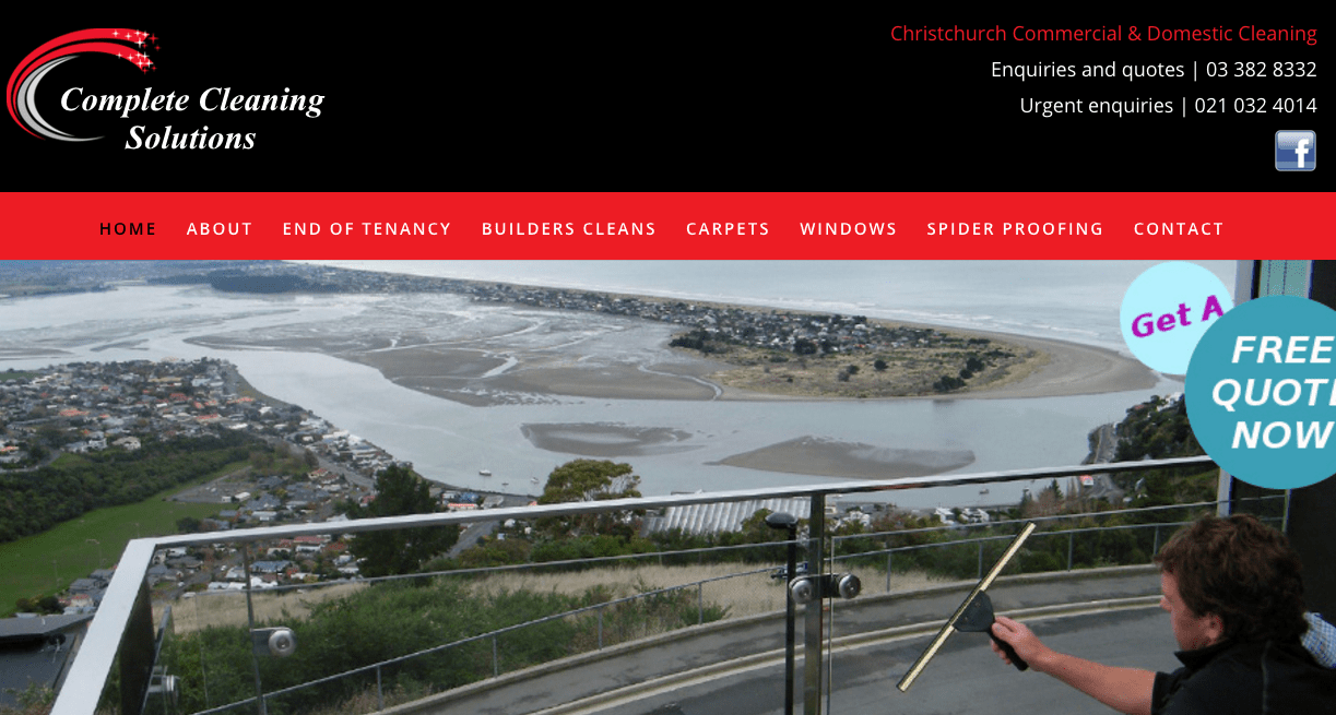 Complete Cleaning Solutions' Homepage