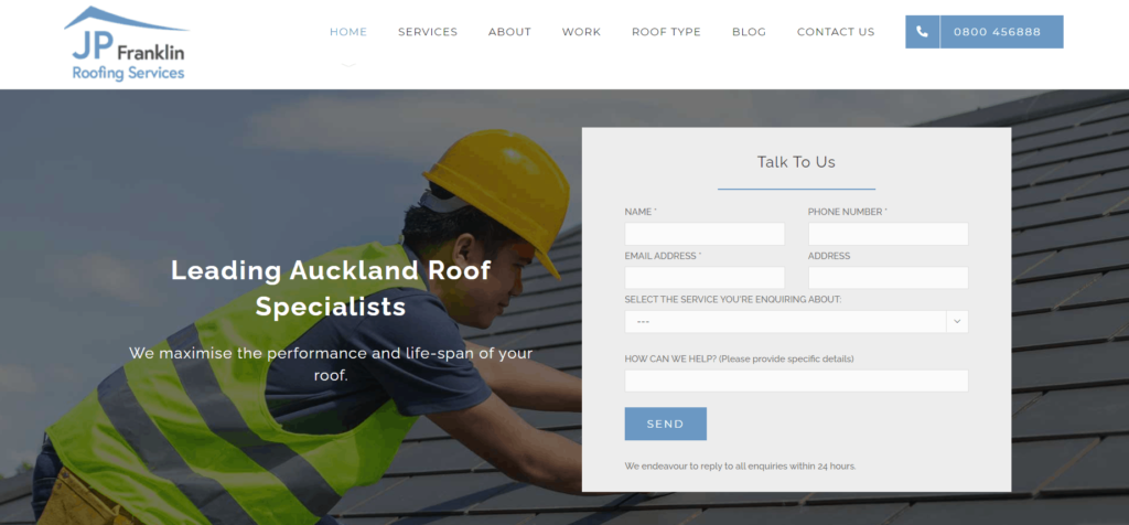 JP Franklin Roofing Services Homepage