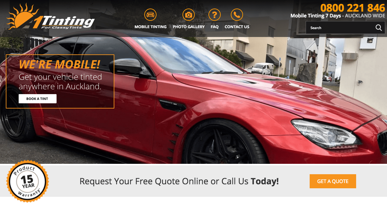 A1 Window Tinting's Homepage