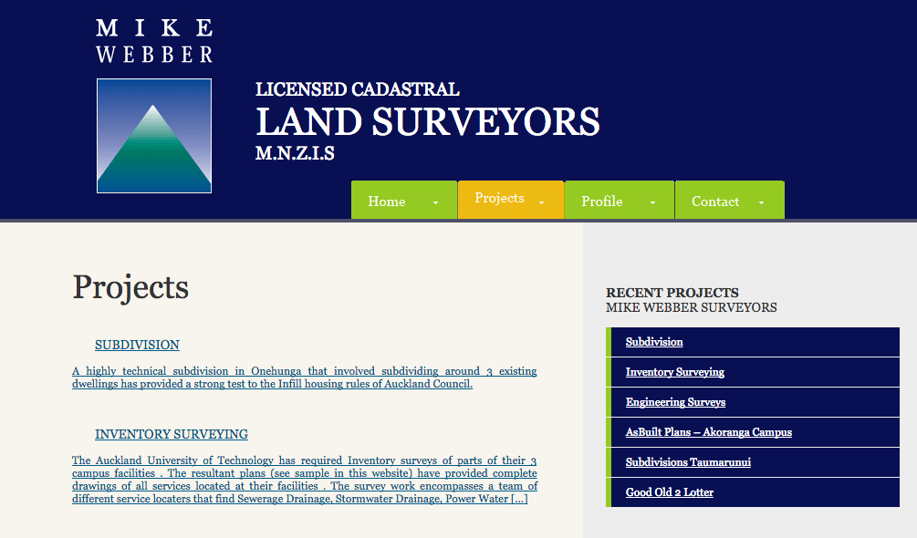Mike Webber Land Surveyors' Homepage