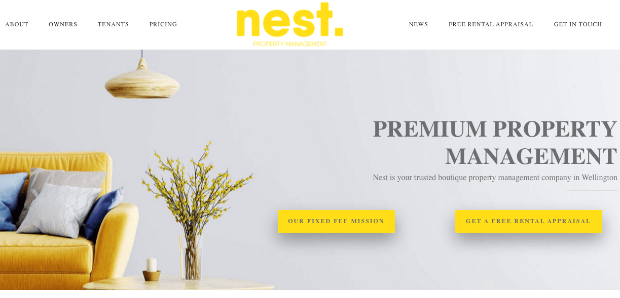 Nest Property Management's Homepage