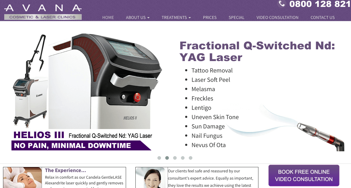 Avana Cosmetic & Laser Clinics' Homepage
