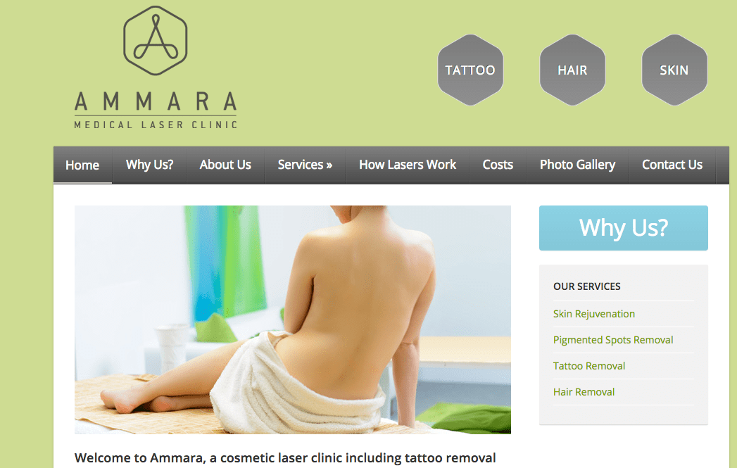 Ammara Medical Laser Clinic's Homepage