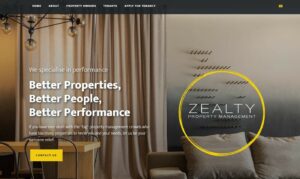 Zealty Property Management's homepage