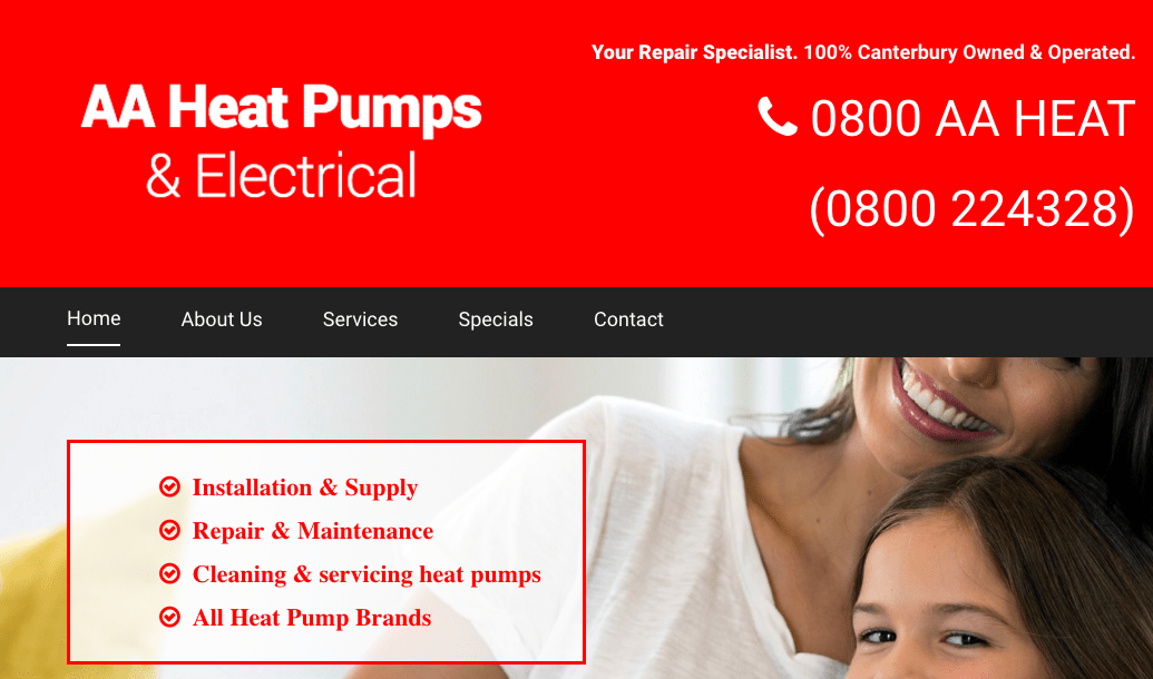 AA Heat Pumps & Electrical's Homepage