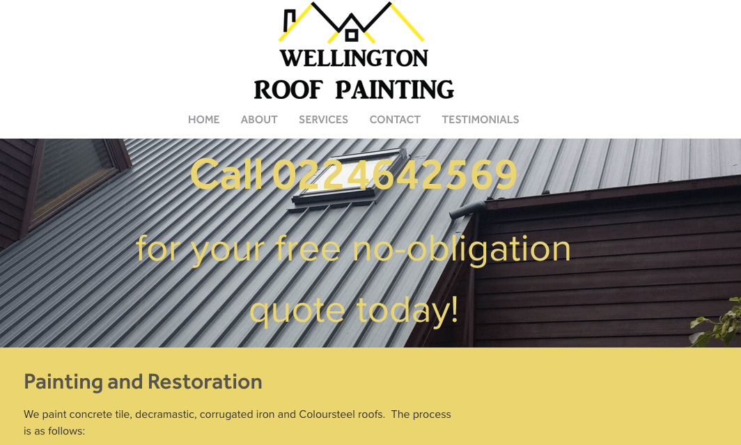 Wellington Roof Painting's Homepage