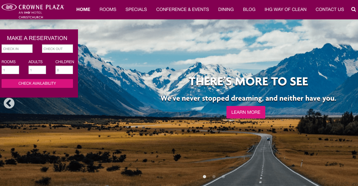 Crowne Plaza's Homepage