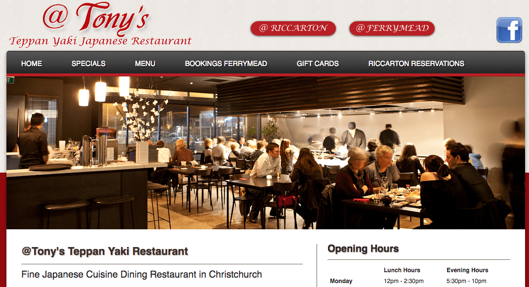 Tony’s Teppan Yaki Japanese Restaurant's Homepage