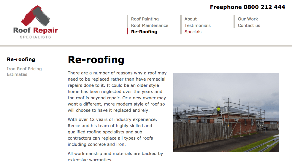 Roof Repair Specialists' Homepage