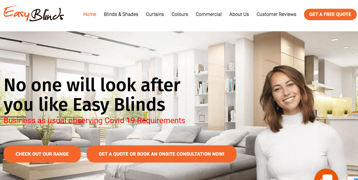 Easy Blinds' Homepage