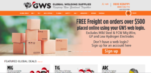 Global Welding Supplies' homepage