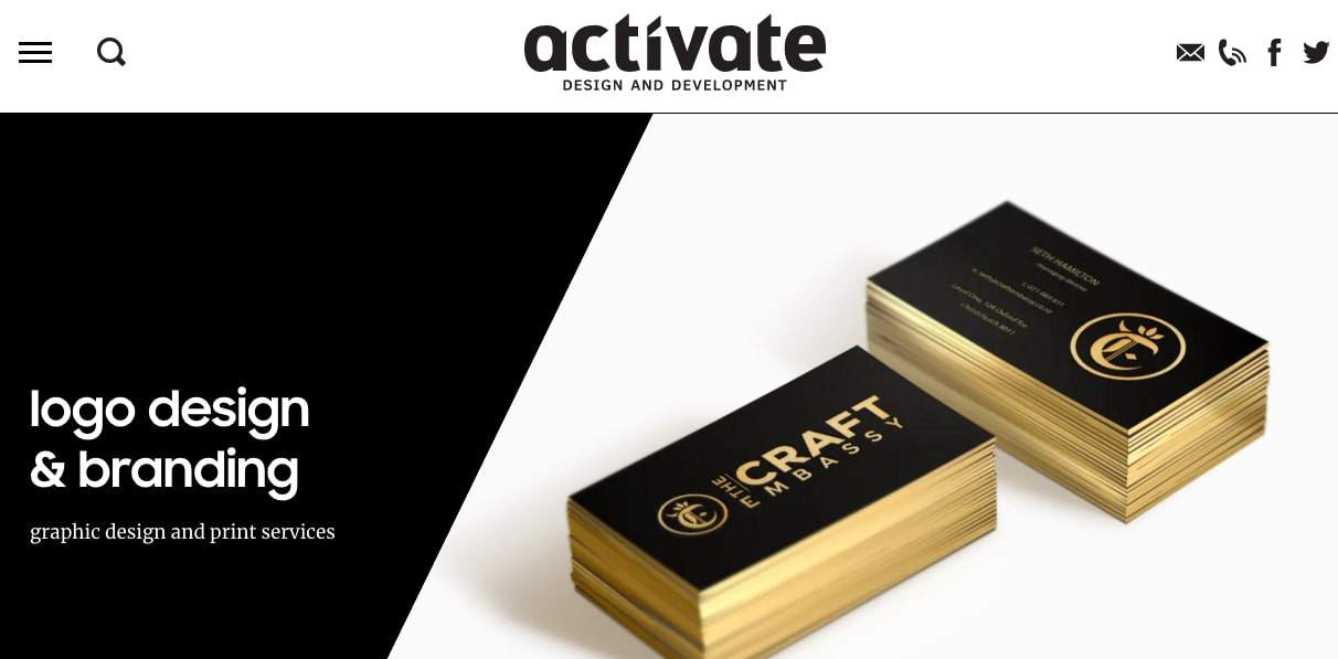 Activate Design & Development's Homepage