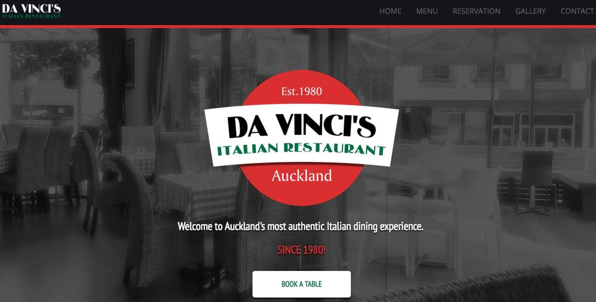 Da Vinci’s Italian Restaurant's Homepage