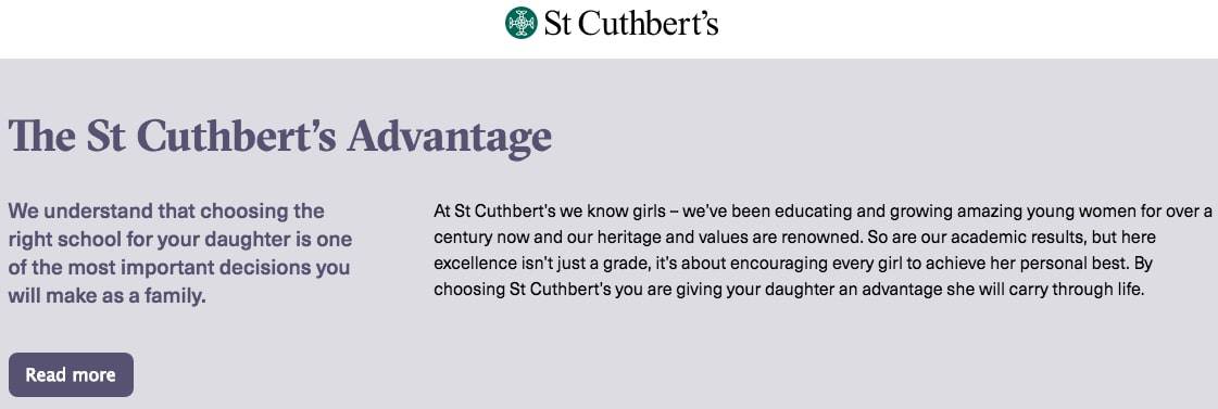 St Cuthbert's College's Homepage