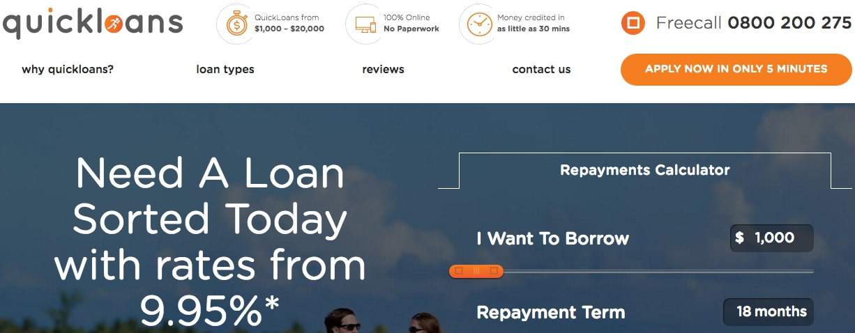 Quick Loans' Homepage