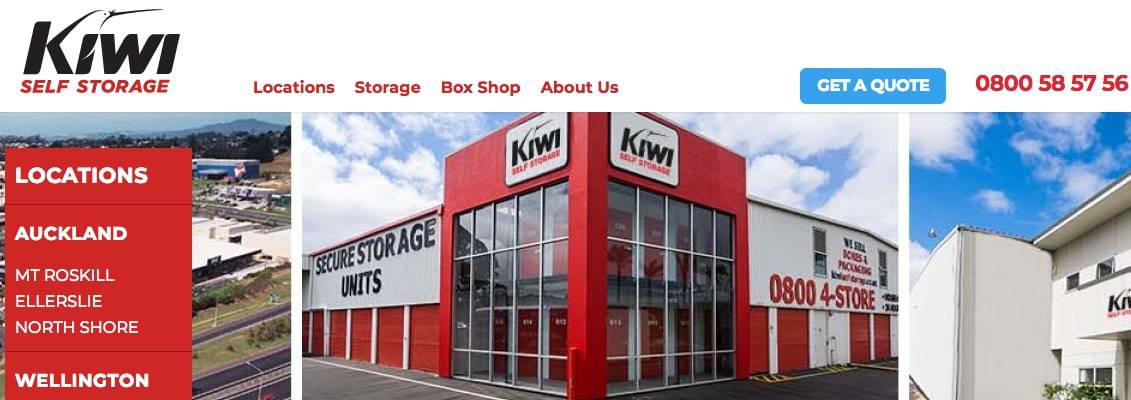 Kiwi Self Storage's Homepage