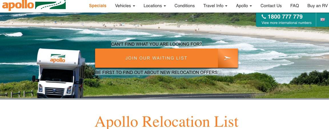 Apollo Motorhome Holidays' Homepage