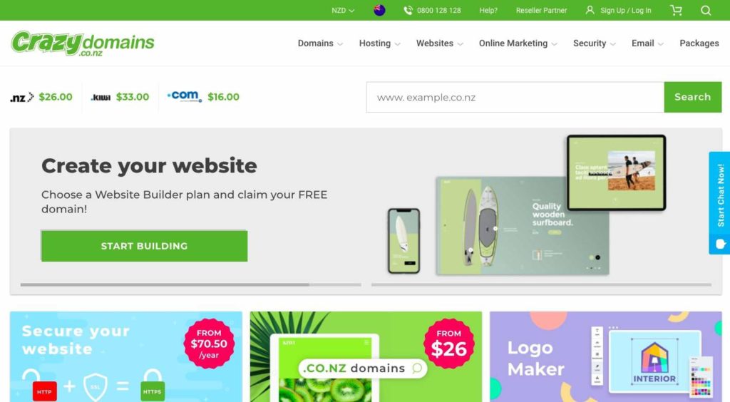 Crazy Domains' Homepage