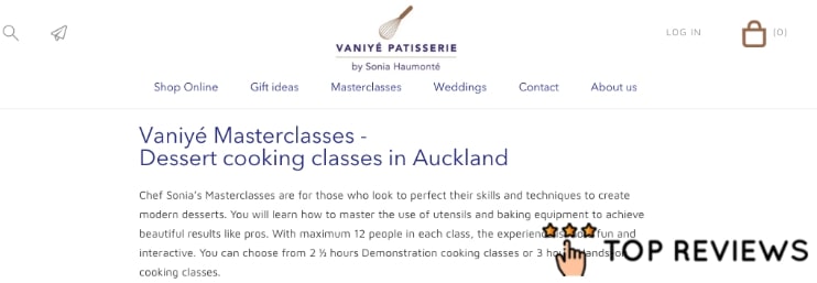 Vaniyé Patisserie's Homepage